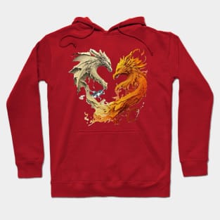 The war between a phoenix and dragon Hoodie